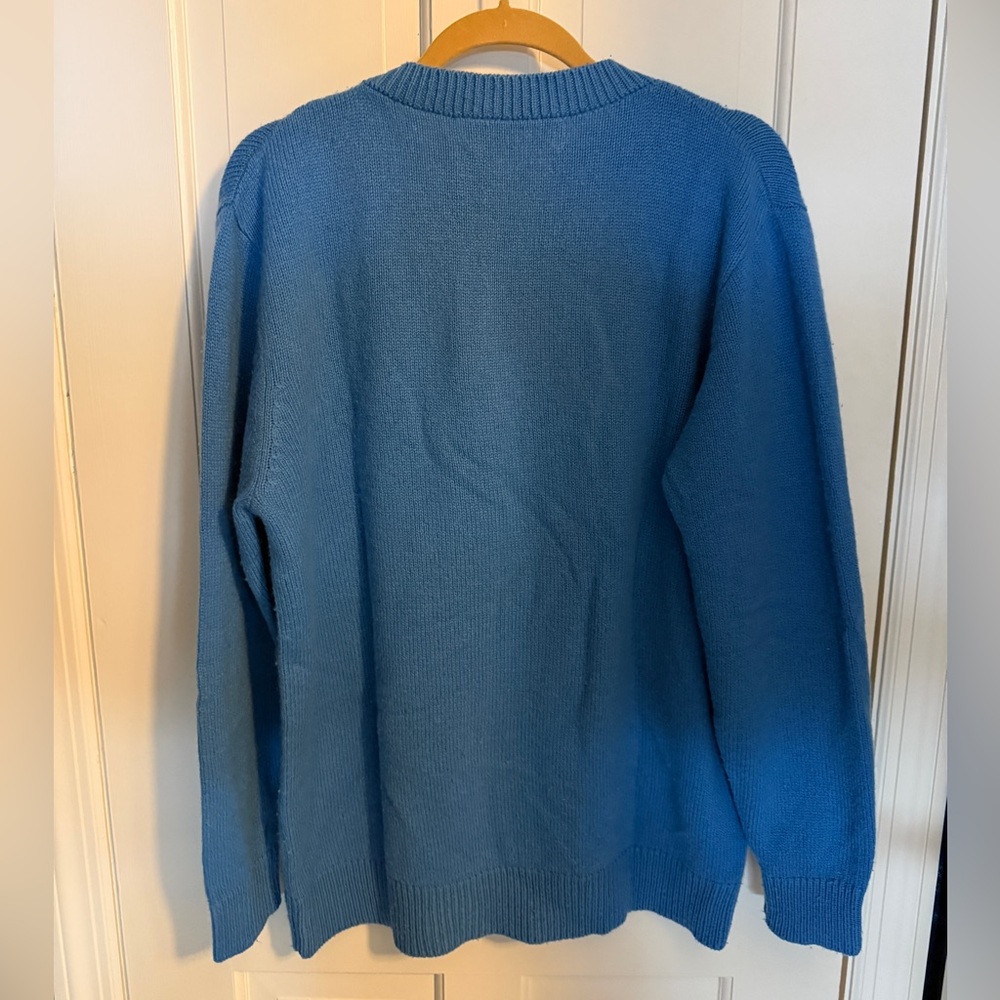 The Elder Statesman 100% Cashmere Sweater Crewneck Blue Sz L - Picture 2 of 3